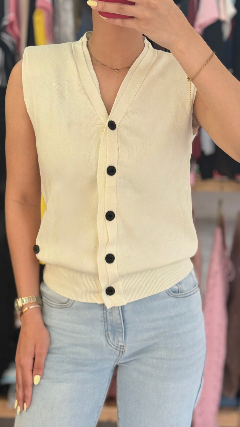 Cardigan tipo chaleco